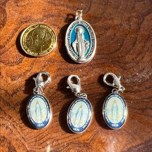 Blessed Virgin Mary Religious Catholic. Set of 5.